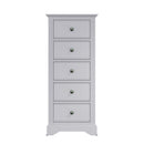 Keswick Moonlight Grey  Chest of 5 Drawers - Narrow 50 x 36 x 115 cm