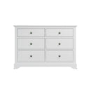 Warwick Classic White  Chest of 6 Drawers 115 x 40 x 78 cm