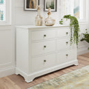 Warwick Classic White  Chest of 6 Drawers 115 x 40 x 78 cm