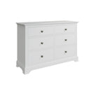 Warwick Classic White  Chest of 6 Drawers 115 x 40 x 78 cm