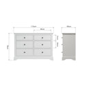 Warwick Classic White  Chest of 6 Drawers 115 x 40 x 78 cm