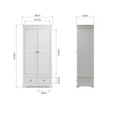 Warwick Classic White  Wardrobe 2 Door 90 x 52 x 185 cm