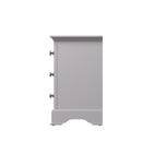 Keswick Moonlight Grey  Bedside Table with 3 Drawers 40 x 33.5 x 56.5 cm