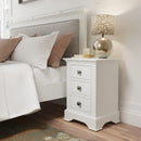Warwick Classic White  Bedside Table with 3 Drawers 40 x 33.5 x 56.5 cm