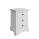 Warwick Classic White  Bedside Table with 3 Drawers 40 x 33.5 x 56.5 cm