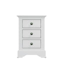 Warwick Classic White  Bedside Table with 3 Drawers 40 x 33.5 x 56.5 cm