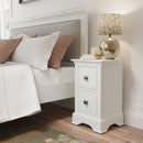 Warwick Classic White  Bedside Table with 2 Drawers 35 x 32 x 56.5 cm