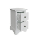 Warwick Classic White  Bedside Table with 2 Drawers 35 x 32 x 56.5 cm