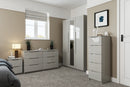 Balagio Ready Assembled Wardrobe with 2 Doors & Mirror - Light Grey Gloss