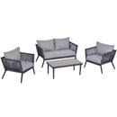 Outsunny 4 PCs Rattan Wicker Sofa Set Outdoor Conservatory Furniture Patio
