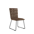 Pair of Darwen Panel Back Chair with Angled Legs - Brown