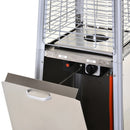Outsunny Stainless Steel Outdoor Garden Pyramid Patio Heater with Wheels and Rain Cover - Silver
