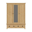 Tunbridge Oak Wardrobe 3 Door with Mirror 149 x 57 x 200 cm