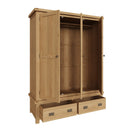 Tunbridge Oak Wardrobe 3 Door with Mirror 149 x 57 x 200 cm