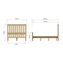 Tunbridge Oak Bed 4'6" Double 150 x 204 x 110 cm