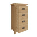 Tunbridge Oak Chest of 4 Drawers - Narrow 55 x 38 x 100 cm