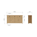 Tunbridge Oak Sideboard 4 Door 200 x 45 x 100 cm