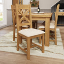 Tunbridge Pair of Oak Finish Upholstered Cross Back Chair