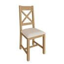 Tunbridge Pair of Oak Finish Upholstered Cross Back Chair