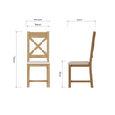 Tunbridge Pair of Oak Finish Upholstered Cross Back Chair