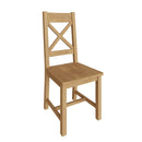 Tunbridge Pair of Oak Finish Cross Back Chair - Medium Oak Finish
