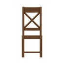 Tunbridge Pair of Oak Finish Cross Back Chair - Medium Oak Finish