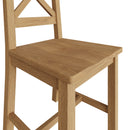 Tunbridge Pair of Oak Finish Cross Back Chair - Medium Oak Finish