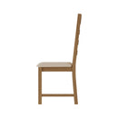 Tunbridge Pair of Oak Finish Upholstered Ladder Back Chair