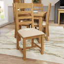 Tunbridge Pair of Oak Finish Upholstered Ladder Back Chair