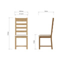 Tunbridge Pair of Oak Finish Upholstered Ladder Back Chair