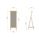 Tunbridge Oak Cheval Mirror 53 x 40 x 148cm