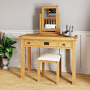 Tunbridge Oak Dressing Table with 3 Drawers 110 x 45 x 83 cm