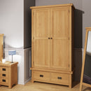 Tunbridge Oak Wardrobe 2 Door 2 Drawer 97 x 57 x 185 cm
