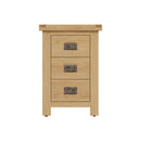 Tunbridge Oak Bedside Table with 3 Drawers 45 x 38 x 65 cm