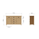 Tunbridge Oak Sideboard 2 Door 6 Drawer 155 x 45 x 90 cm