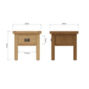 Tunbridge Oak Lamp Table with Drawer 50 x 50 x 55 cm