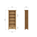 Tunbridge Oak Bookcase Medium 75 x 30 x 180 cm
