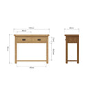Tunbridge Oak Console Table Medium 105 x 40 x 85 cm