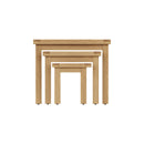 Tunbridge Oak Nest of 3 Tables 65 x 42 x 54 cm