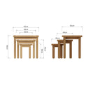 Tunbridge Oak Nest of 3 Tables 65 x 42 x 54 cm