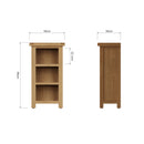 Tunbridge Oak Bookcase Narrow 50 x 30 x 90 cm