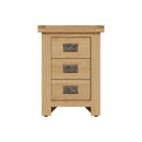 Tunbridge Oak Bedside Table with 3 Drawers 42 x 35 x 58 cm