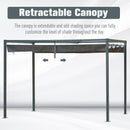 Outsunny 3 X 2m Outdoor Metal Pergola With Retractable Roof - Grey
