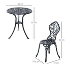 Outsunny Garden Coffee Set - Black