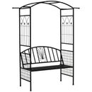 Outsunny Garden Arbour Arch Metal Bench Loveseat Outdoor Patio Plant Climber
