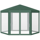 Outsunny Garden Hexagonal Gazebo Patio Outdoor Canopy Patio Party Tent Green