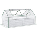 Outsunny Raised Garden Bed Planter Box with Greenhouse, Large Window, Clear