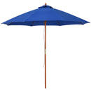 Outsunny 2.5m Wooden Garden Parasol Outdoor Umbrella Canopy w/ Vent Blue