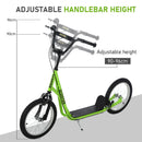 HOMCOM Childrens Scooter with Brakes - Green