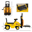 HOMCOM Kids Ride on Forklift Trust with Fork and Tray - Yellow